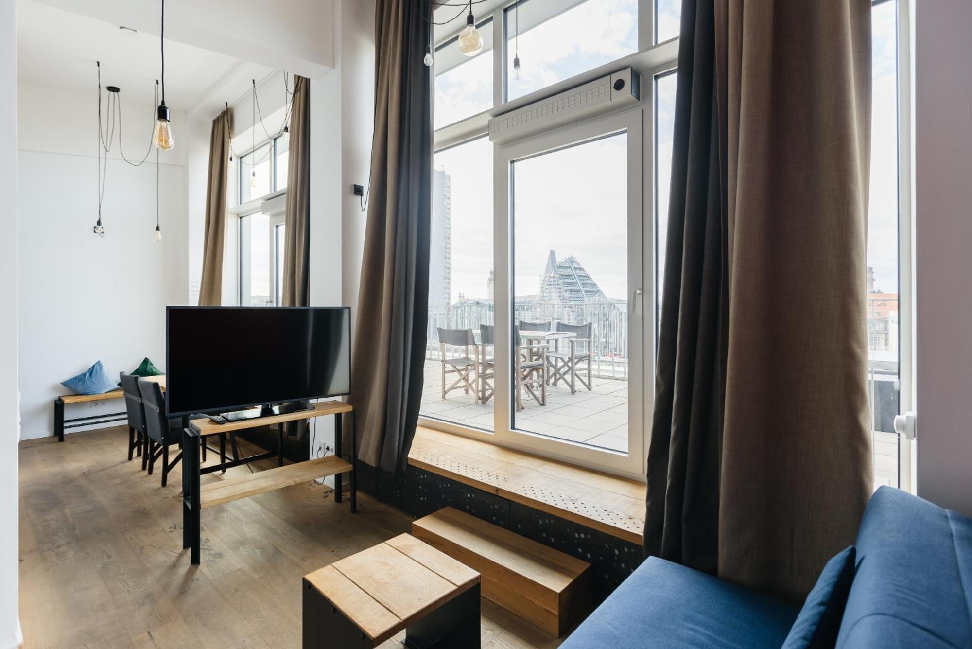 Staycity Aparthotels Leipzig City Centre Exterior foto A room at the student residence